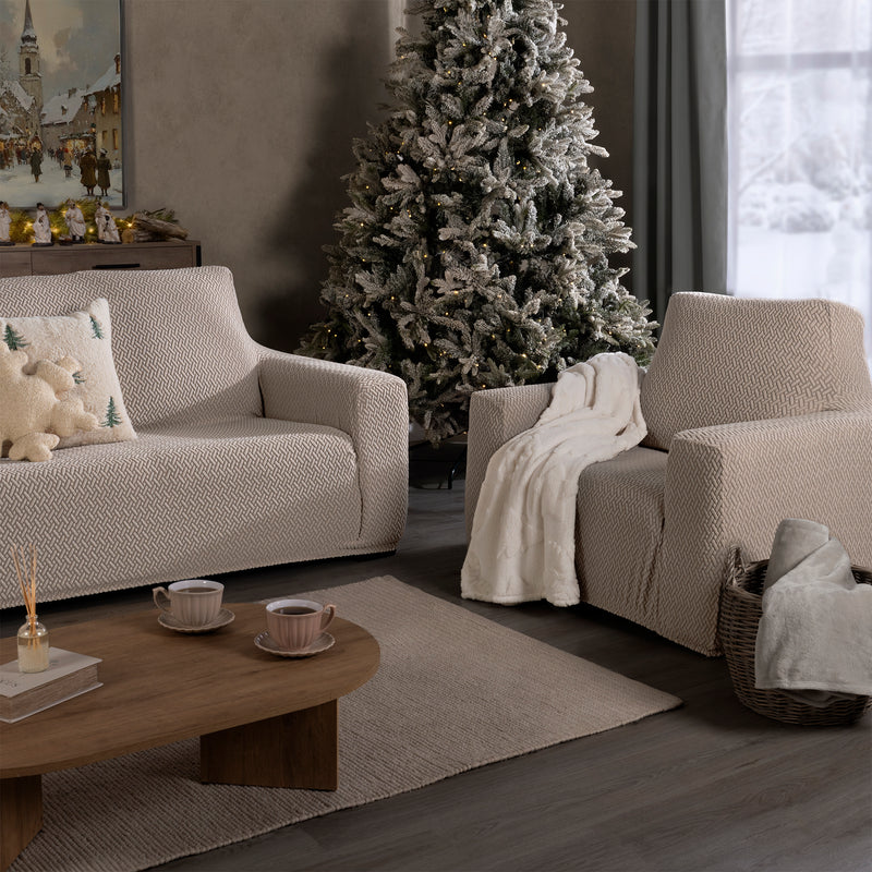 Nice Greige Armchair Cover